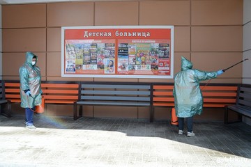 При поддержке Лебединского ГОКа в Губкине ведутся дезинфекционные мероприятия