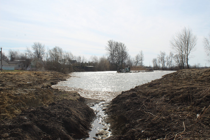 В селе Евгеньевке Губкинского городского округа приступили к очистке водоёма