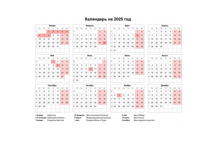 В 2025-м губкинцев ожидают 118 выходных и 247 рабочих дней