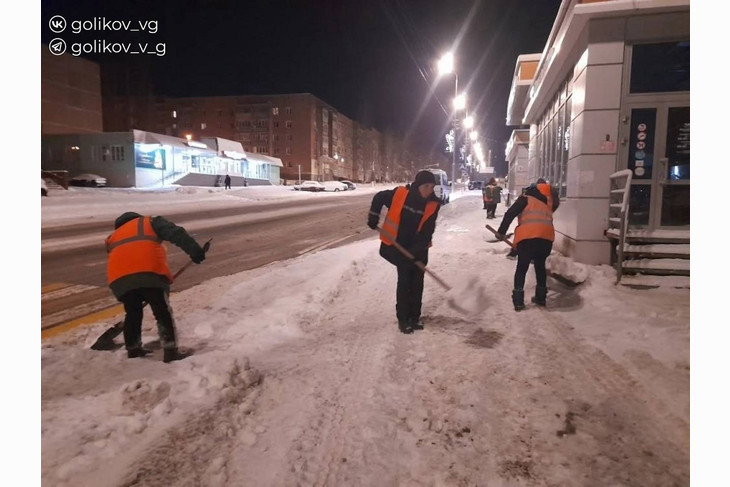 Коммунальные службы Губкина работают в усиленном режиме из‑за сильного снегопада