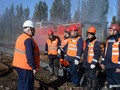 Железнодорожники Лебединского ГОКа успешно справились с условным возгоранием